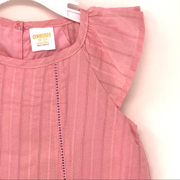 NEW! Gymboree Pink Short Sleeve Top Flutter Sleeve - Picture 2 of 6